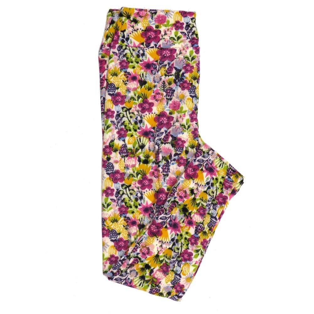 LuLaRoe Kids Sm-Med S/M Floral Assorted Hybiscus Leggings fits kids sizes 2-6  1502-A40-161959