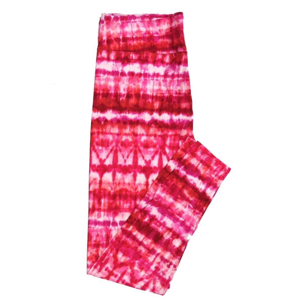 LuLaRoe Kids Sm-Med S/M Valentines Tye Dye Stripe Pink Red Kids Leggings fits kids sizes 2-6  1408-A