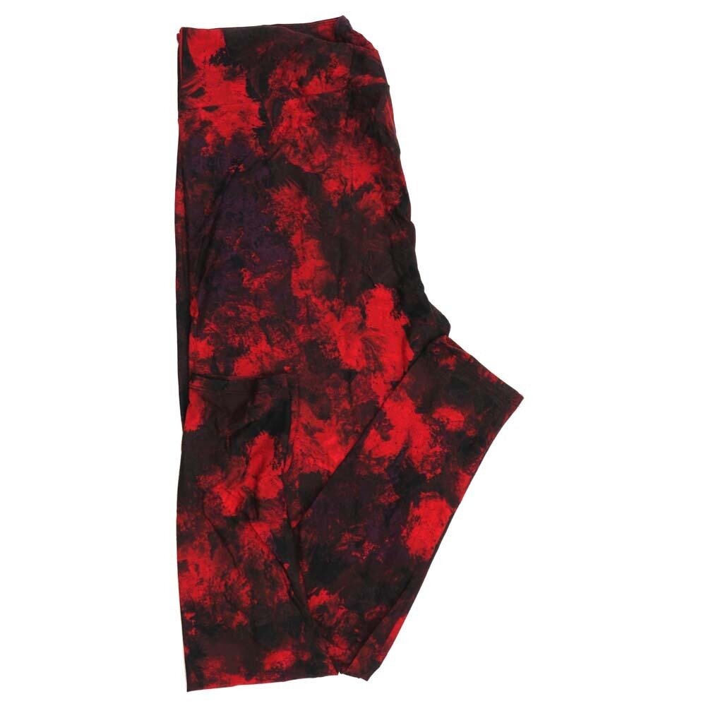LuLaRoe Kids Sm-Med S/M Valentines Batik Muted Dye Black Red Kids Leggings fits kids sizes 2-6  1400-A