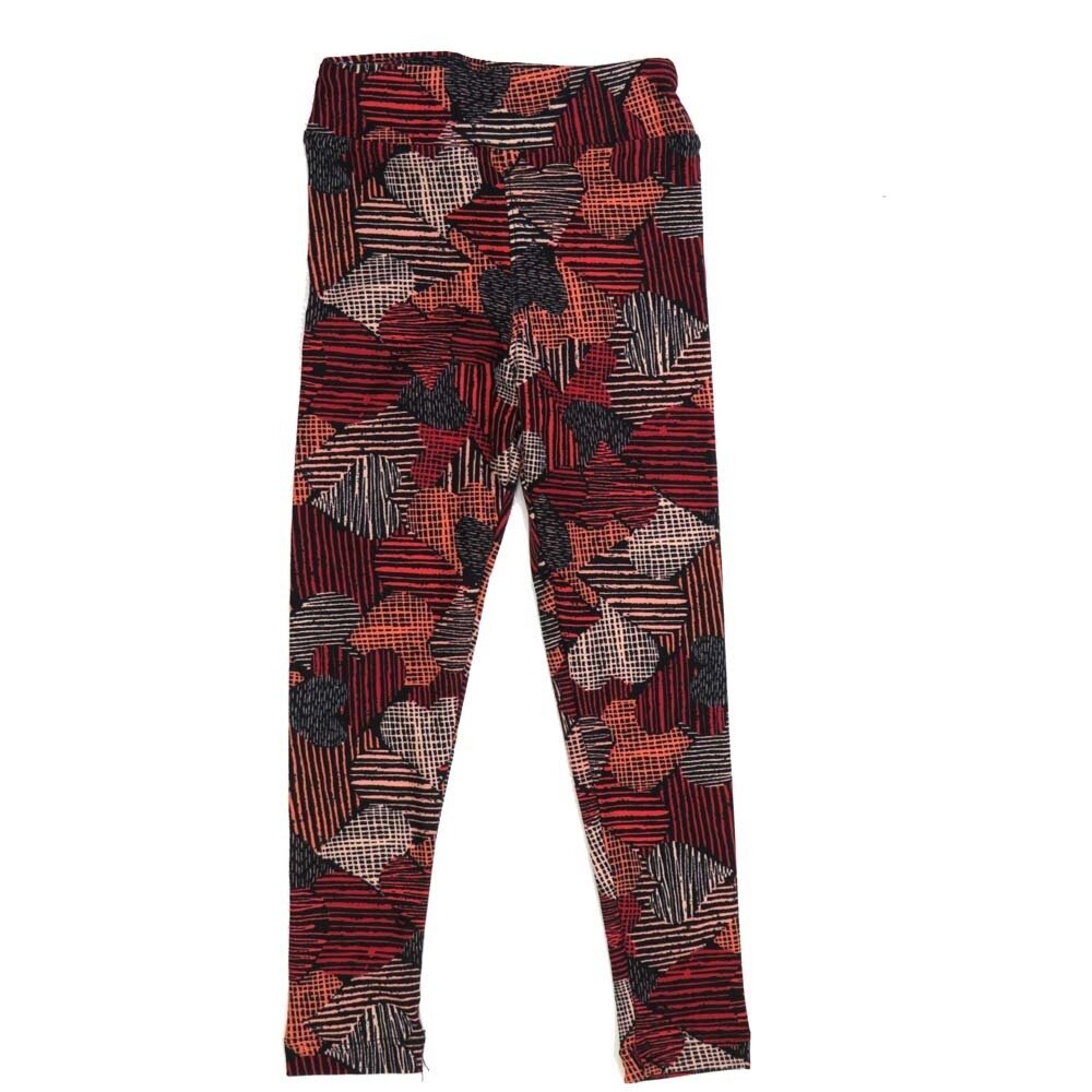 LuLaRoe Kids Sm-Med S/M Valentines Hearts Polka Dot Blakc Red White Buttery Soft Leggings fits sizes 2-6  1343-B