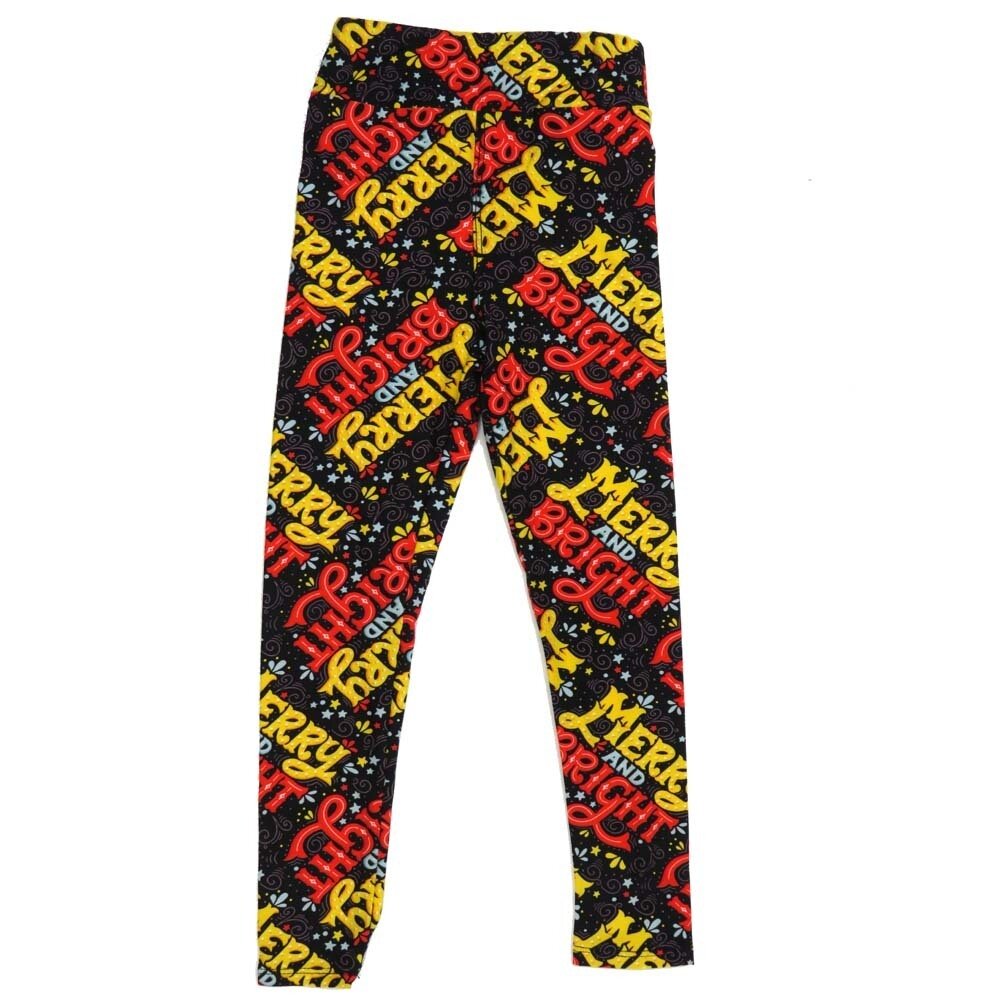 LuLaRoe Kids Sm-Med S/M Christmas Holiday Pixelated Santa Claus Buttery Soft Leggings fits sizes 2-6  1342-R
