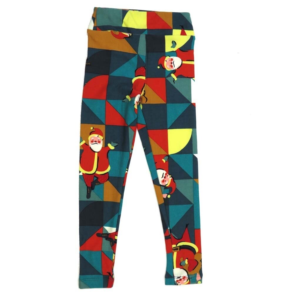 LuLaRoe Kids Sm-Med S/M Christmas Holiday Geometric Santa Claus Stockings Gifts Buttery Soft Leggings fits sizes 2-6  1342-O