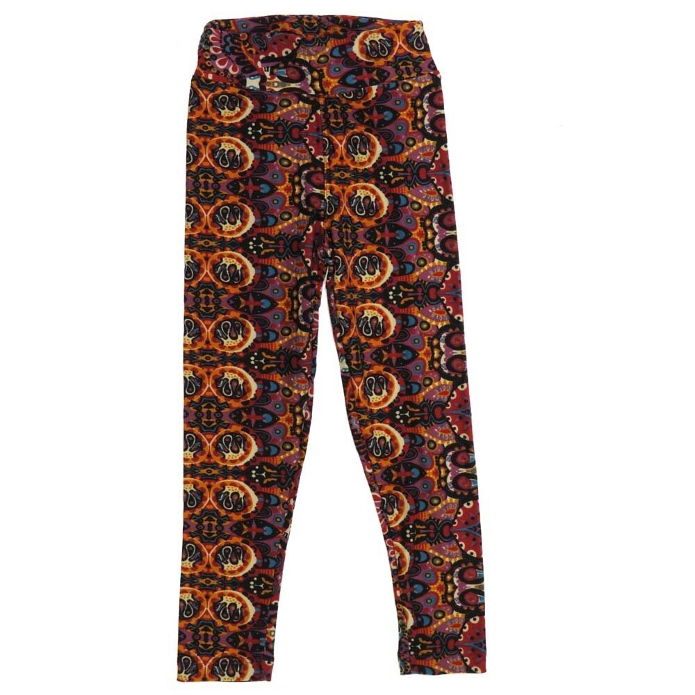 LuLaRoe Kids Sm-Med S/M Floral Trippy 70s Buttery Soft Leggings fits sizes 2-6  1341-I