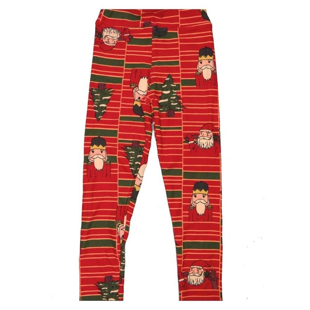 LuLaRoe Kids Sm-Med S/M Christmas Holiday Santa Claus Nut Cracker Stripe Buttery Soft Leggings fits sizes 2-6
