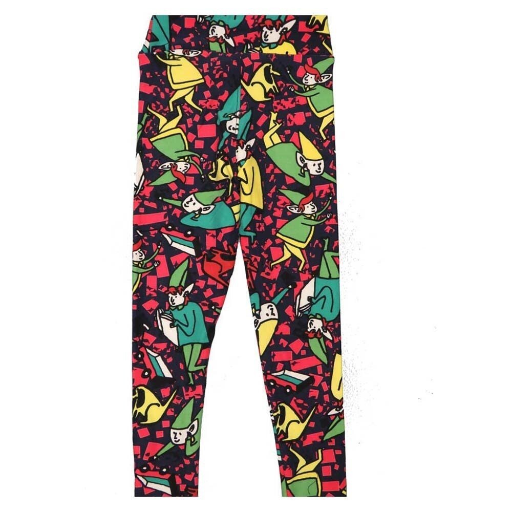 LuLaRoe Kids Sm-Med S/M Christmas Holiday elf Elves Buttery Soft Leggings fits sizes 2-6