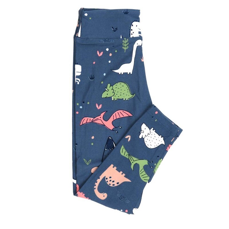 LuLaRoe Kids Sm-Med S/M Dinosaurs Triceratops Pterodactyl T-Rex Brontosaurus Leggings fits kids sizes 2-6  1508-E8-960958