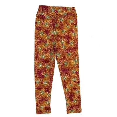 LuLaRoe Kids Sm-Med S/M Floral Palm Leaves Buttery Soft Leggings fits sizes 2-6 1340-W