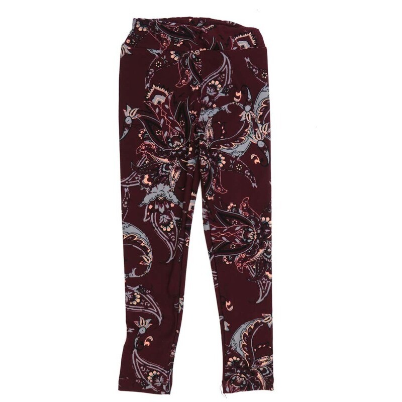 LuLaRoe Kids Sm-Med S/M Floral Paisley  Buttery Soft Leggings fits sizes 2-6  1340-T