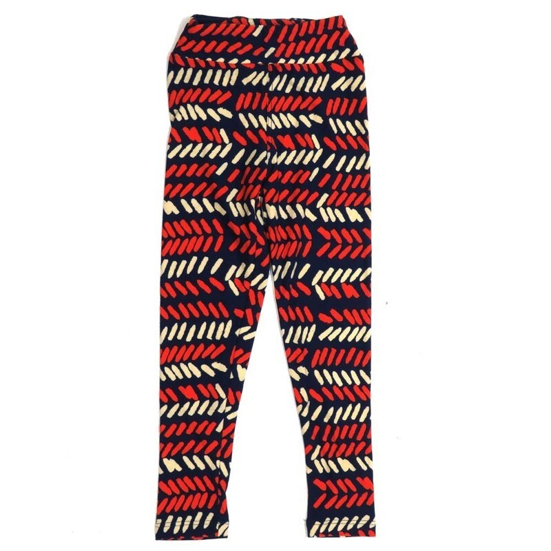 LuLaRoe Kids Sm-Med S/M Striped Hash Marks Zig Zag Buttery Soft Leggings fits sizes 2-6  1335-O