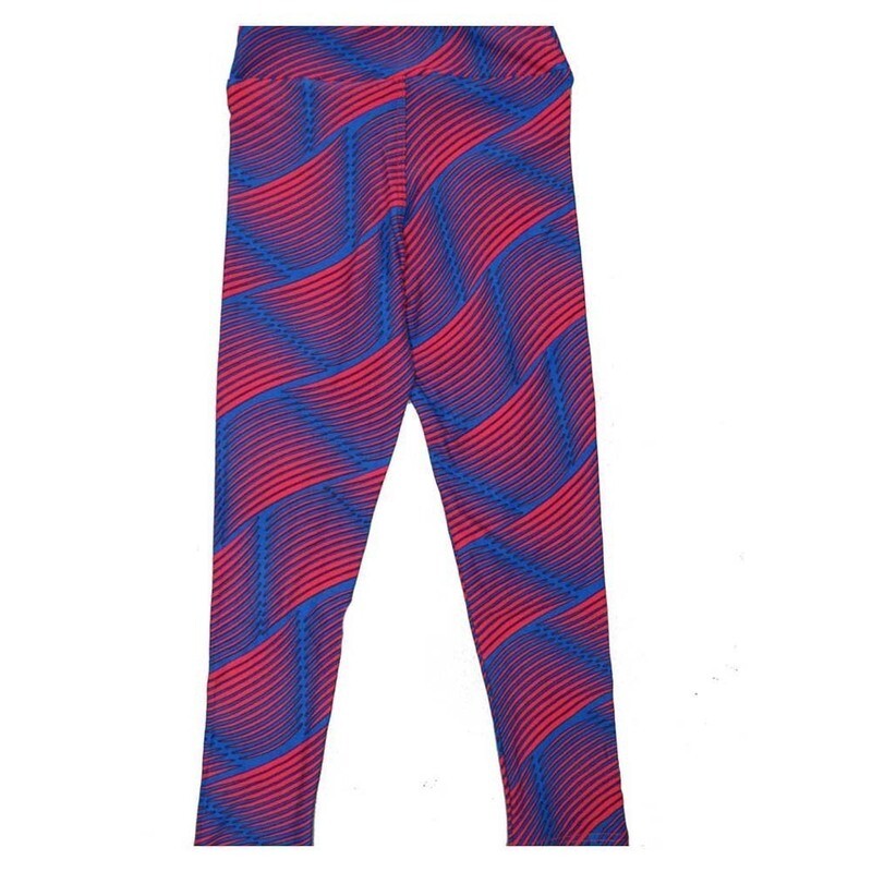 LuLaRoe Kids Sm-Med S/M Stripe Trippy Wavy Buttery Soft Leggings fits sizes 2-6