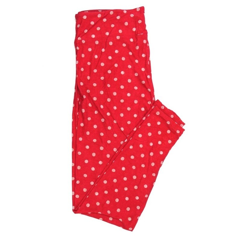 LuLaRoe Kids Sm-Med S/M Valentines Polka Dot Red Pink Kids Leggings fits kids sizes 2-6  1418-A