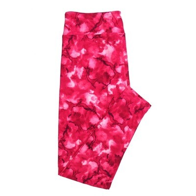 LuLaRoe Kids Sm-Med S/M Valentines Batik Abstract Dye Pink Red Black Kids Leggings fits kids sizes 2-6 1420-A