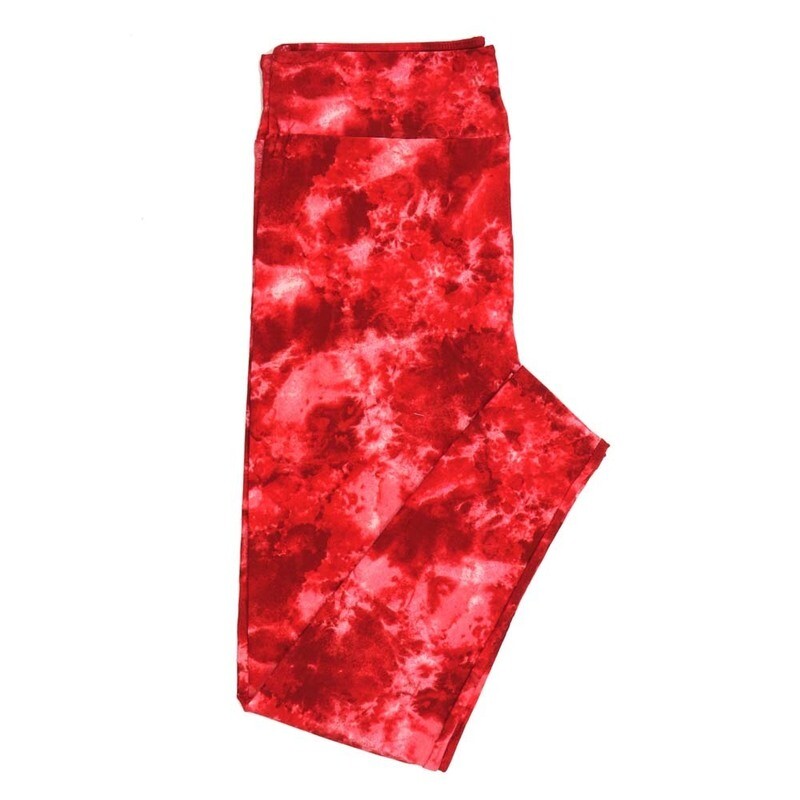 LuLaRoe Kids Sm-Med S/M Valentines Batik Abstract Dye Pink Orangish Red Kids Leggings fits kids sizes 2-6  1429-A