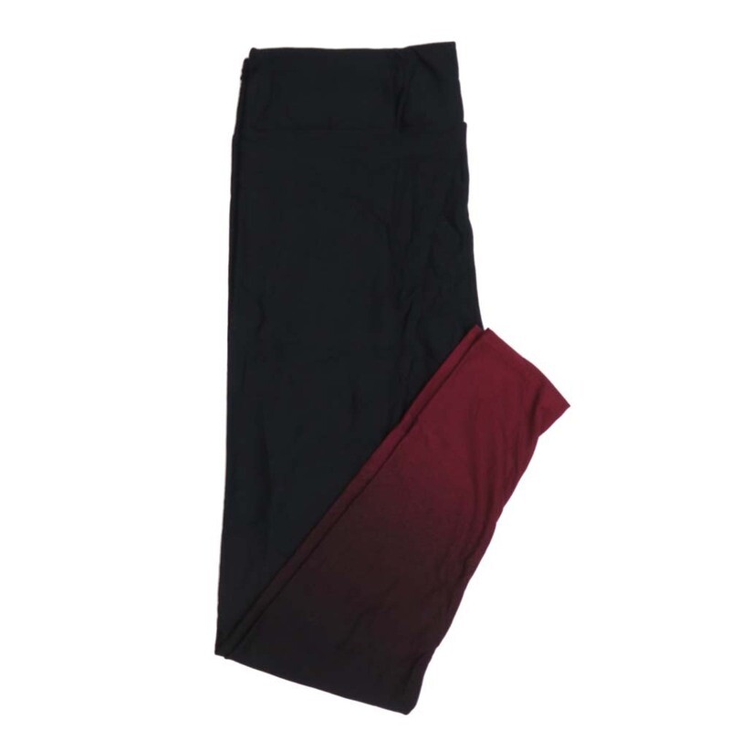 LuLaRoe Kids Sm-Med S/M Valentines Solid Black Fading to Maroon at Ankles Kids Leggings fits kids sizes 2-6  1410-A