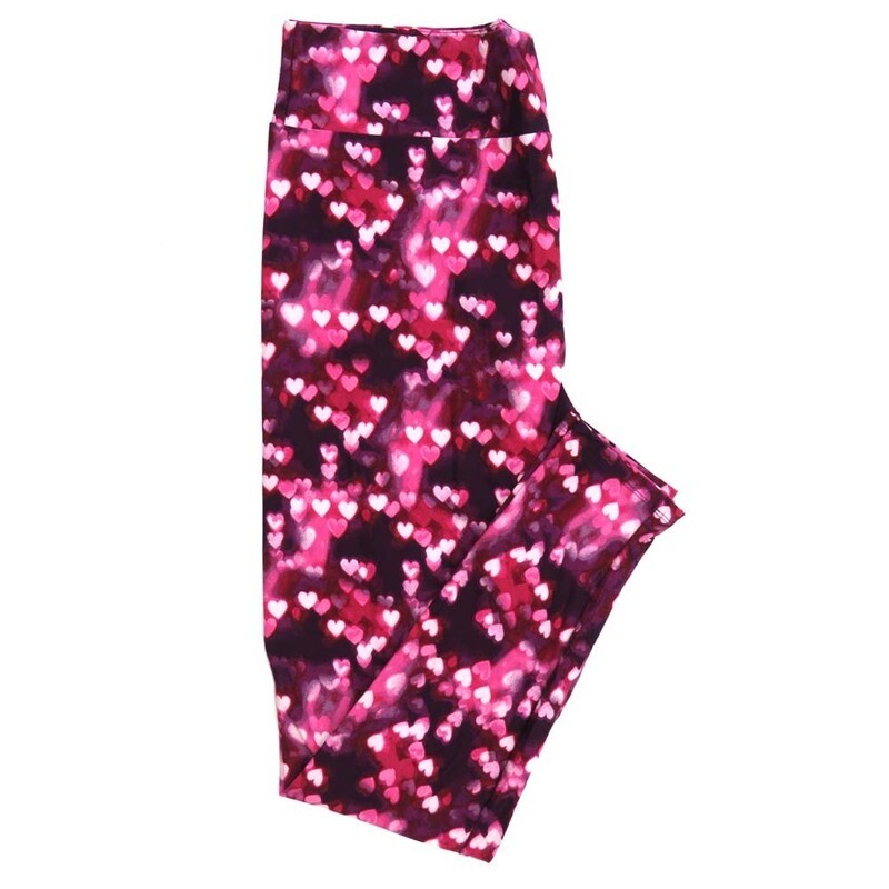 LuLaRoe Kids Sm-Med S/M Valentines Ethereal Hearts Batik Dye Red White Pink Kids Leggings fits kids sizes 2-6  1407-A