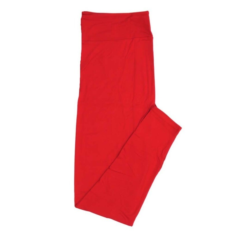 LuLaRoe Kids Sm-Med S/M Valentines Solid Red Kids Leggings fits kids sizes 2-6  1402-A