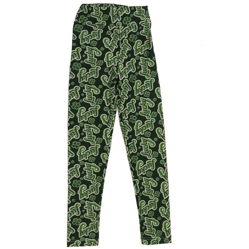 LuLaRoe Kids Sm-Med S/M Lucky Irish LUCKY Shamrock Buttery Soft Leggings fits sizes 2-6  1343-I