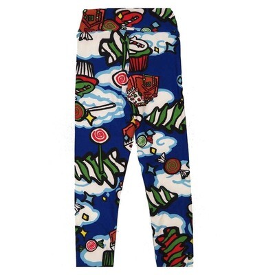 LuLaRoe Kids Sm-Med S/M Christmas Holiday Cookies Icing Buttery Soft Leggings fits sizes 2-6