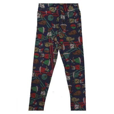LuLaRoe Kids Sm-Med S/M Christmas Holiday Squirrels Buttery Soft Leggings fits sizes 2-6