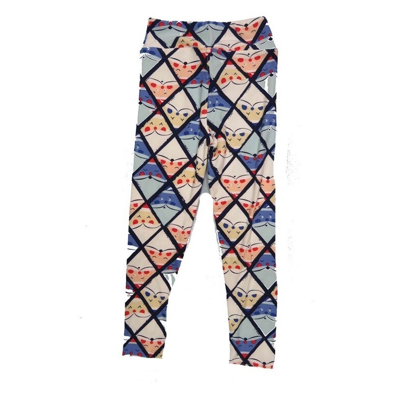 LuLaRoe Kids Sm-Med S/M Christmas Holiday Diamond Santa Claus Buttery Soft Leggings fits sizes 2-6
