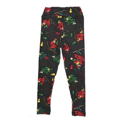 LuLaRoe Kids Sm-Med S/M Christmas Holiday Skiers Presents Buttery Soft Leggings fits sizes 2-6