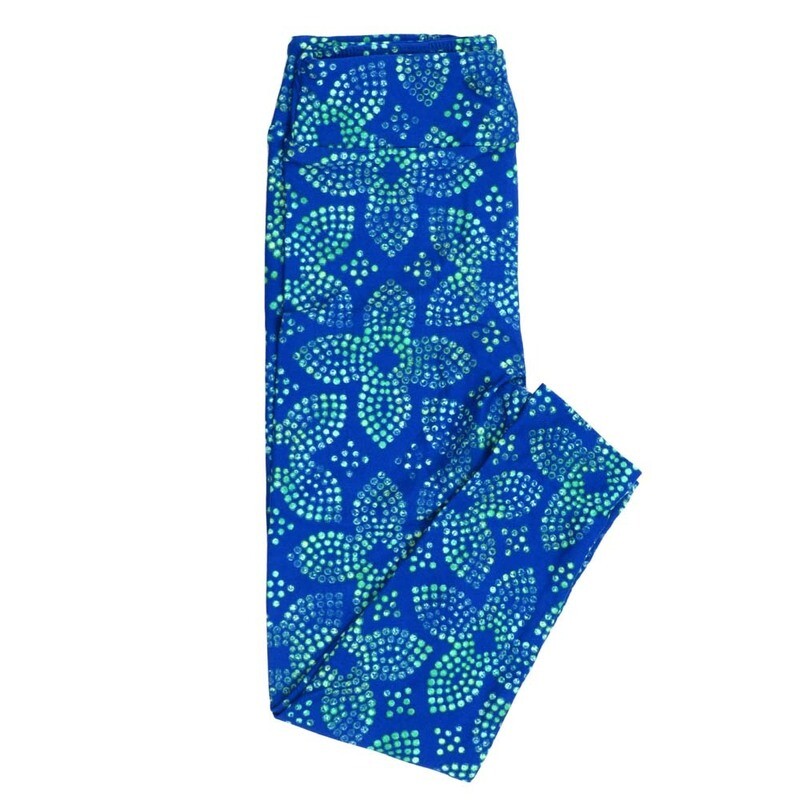 LuLaRoe Kids Sm-Med S/M Polka Dot Rhinestones Floral Leggings fits kids sizes 2-6  1507-C8-805463