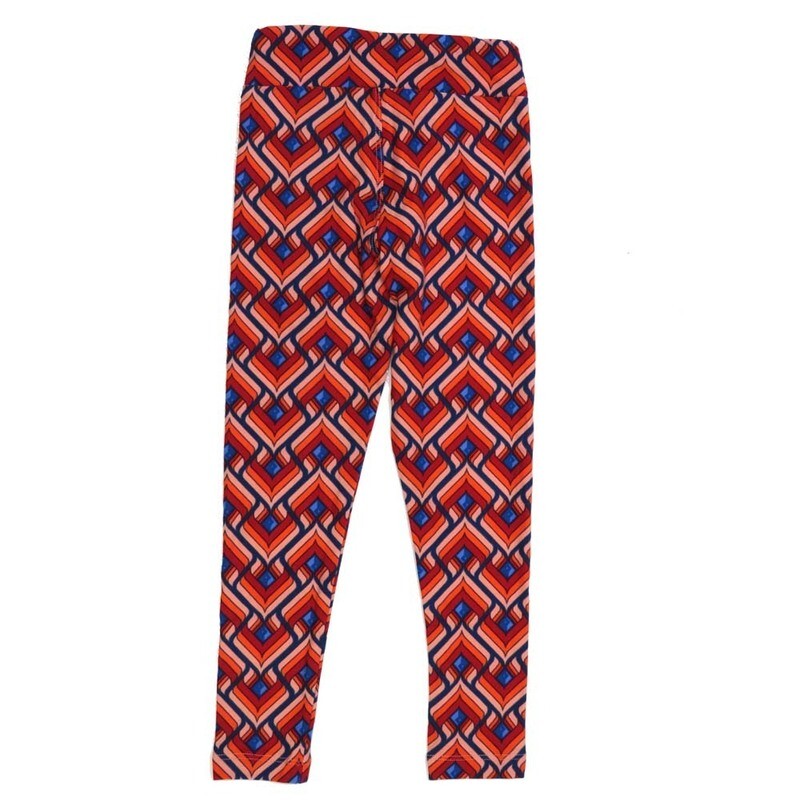 LuLaRoe Kids Sm-Med S/M Geometric Trippy Ribbon Red Pink Blue Buttery Soft Leggings fits sizes 2-6  1340-D