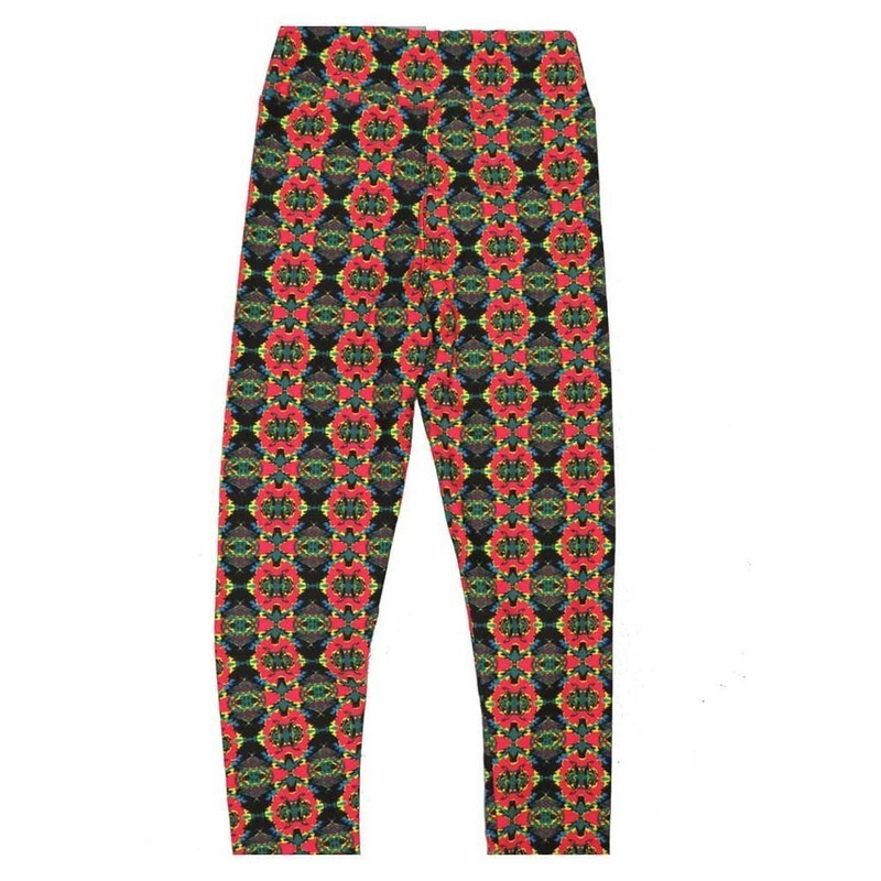 LuLaRoe Kids Sm-Med S/M Geometric Trippy Psychedelic Buttery Soft Leggings fits sizes 2-6