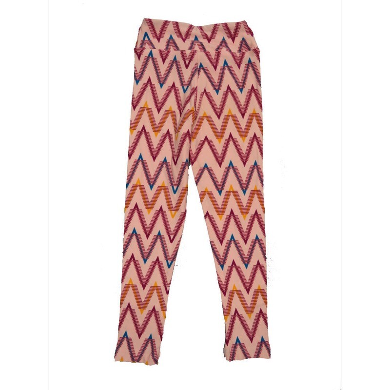 LuLaRoe Kids Sm-Med S/M Geometric Zig Zag Stripe Buttery Soft Leggings fits sizes 2-6