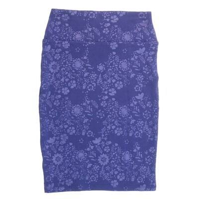 LuLaRoe Cassie b X-Small XS Floral Purple Blue Womens Knee Length Pencil Skirt fits sizes 2-4 XS-202
