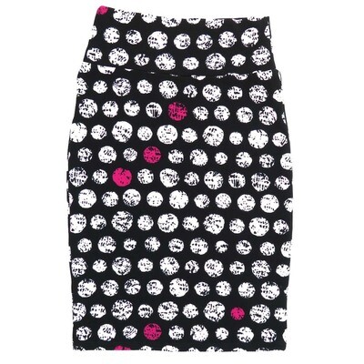 LuLaRoe Cassie b X-Small XS Polka Dots Black White Pink Womens Knee Length Pencil Skirt fits sizes 2-4 XS-210