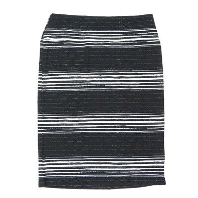 LuLaRoe Cassie b X-Small XS Stripe Polka dot Black White Womens Knee Length Pencil Skirt fits sizes 2-4 XS-216-B