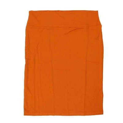 LuLaRoe Cassie b X-Small XS Solid Pumpkin Orange Womens Knee Length Pencil Skirt fits sizes 2-4 XS-219