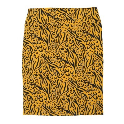 LuLaRoe Cassie b X-Small XS Zebra Animal Print Black Orangy Tan Womens Knee Length Pencil Skirt fits sizes 2-4 XS-215-B