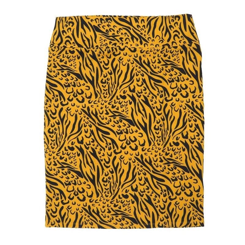 LuLaRoe Cassie b X-Small XS Zebra Animal Print Black Orangy Tan Womens Knee Length Pencil Skirt fits sizes 2-4  XS-215-B