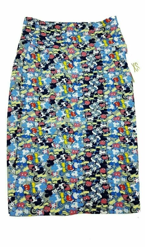LuLaRoe Cassie b X-Small XS Disney Mickey Mouse Waving Black Yellow Blue Red White Womens Knee Length Pencil Skirt fits sizes 2-4 XS-58 LuLaRoe Cassie b X-Small XS Disney Mickey Mouse Waving Black Yellow Blue Red White Womens Knee Length Pencil Skirt fits sizes 2-4 XS-58