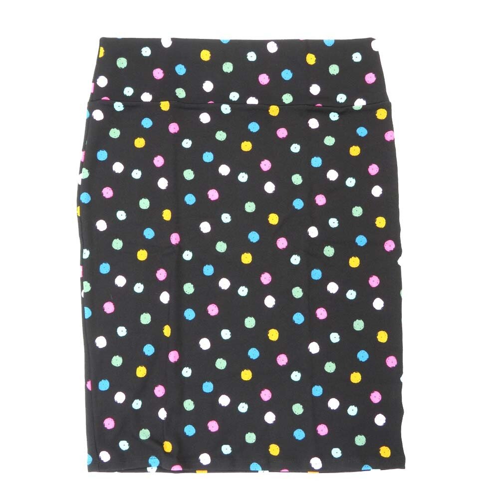 LuLaRoe Cassie f X-Large XL Polka Dot Black Pink Orange Purple Blue Womens Knee Length Pencil Skirt fits sizes 18-20  XL-277-E