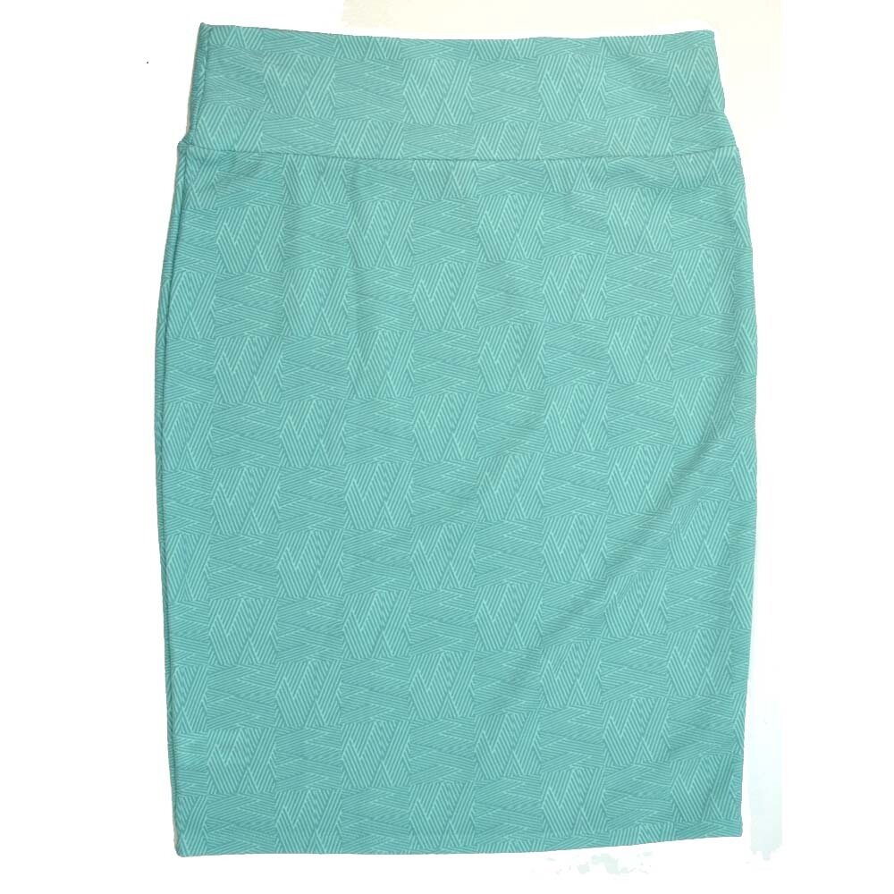 LuLaRoe Cassie f X-Large XL Geometric Stripe Green Womens Knee Length Pencil Skirt fits sizes 18-20  XL-259-B