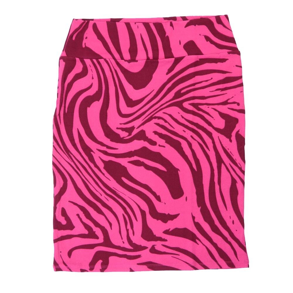 LuLaRoe Cassie e Large L Zebra Print Rose Dark Red Womens Knee Length Pencil Skirt fits sizes 14-16  LARGE-228-B