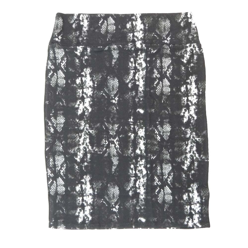 LuLaRoe Cassie e Large L Snakeskin Print Black White Gray Womens Knee Length Pencil Skirt fits sizes 14-16  LARGE-223-B