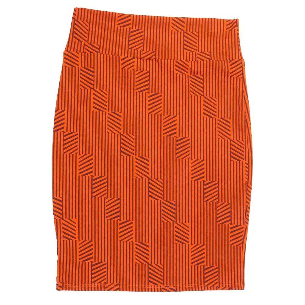 LuLaRoe Cassie e Large L Stripe Red Black Womens Knee Length Pencil Skirt fits sizes 14-16  LARGE-219
