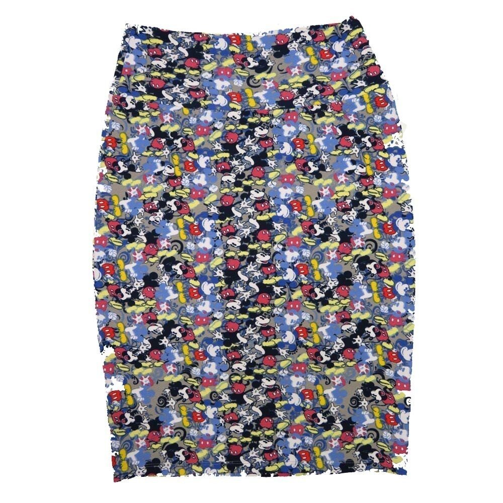 LuLaRoe Cassie c Small S Disney Mockey Blue Black Womens Knee Length Pencil Skirt fits sizes 6-8 SMALL-60