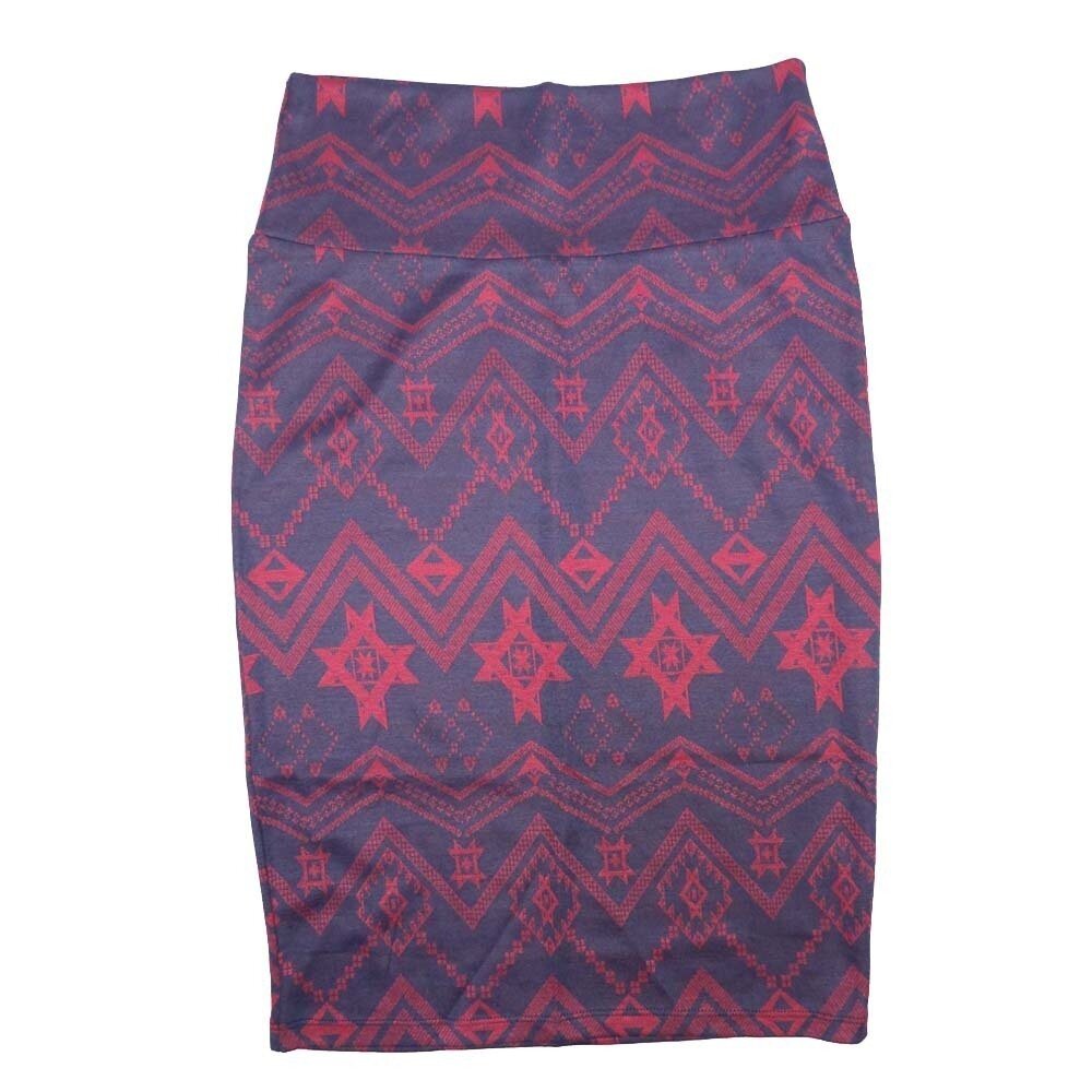 LuLaRoe Cassie b X-Small XS Geometric Aztek Southwestern Blue Pink Womens Knee Length Pencil Skirt fits sizes 2-4 XS-90