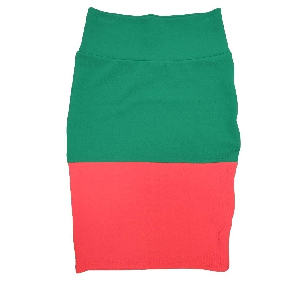 LuLaRoe Cassie b X-Small XS Two Tone Solid Green Watermelon Womens Knee Length Pencil Skirt fits sizes 2-4 XS-77