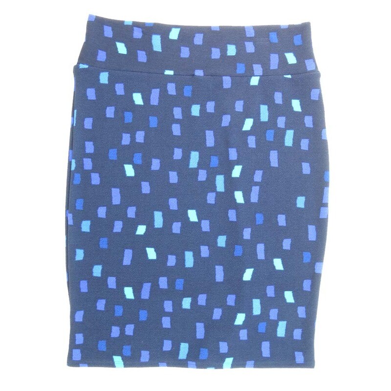 LuLaRoe Cassie g XX-Large 2XL Geometric Blue White Purple Womens Knee Length Pencil Skirt fits sizes 22-24  2XL-223