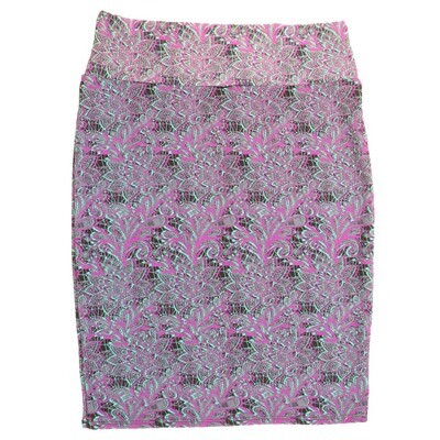 LuLaRoe Cassie f X-Large XL Floral Mandala Lace Womens Knee Length Pencil Skirt fits sizes 18-20 XL-249-B