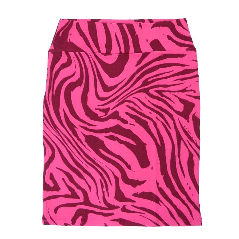 LuLaRoe Cassie f X-Large XL Zebra Animal Print Dark Red Rose Womens Knee Length Pencil Skirt fits sizes 18-20  XL-275-F