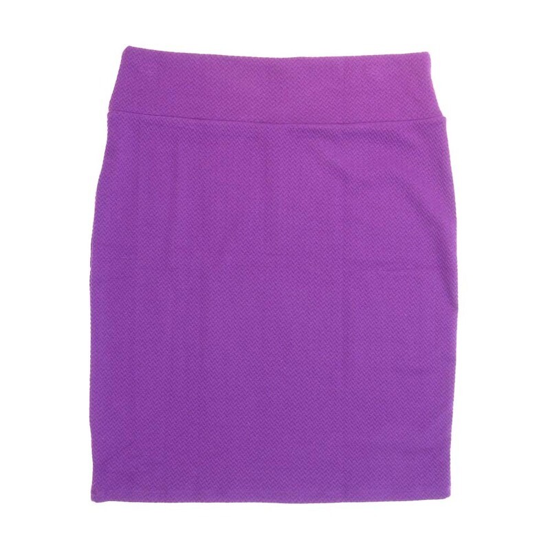 LuLaRoe Cassie g XX-Large 2XL Solid Embossed Purple Womens Knee Length Pencil Skirt fits sizes 22-24  2XL-214