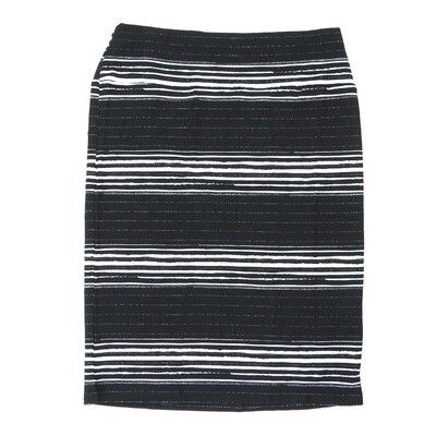 LuLaRoe Cassie h XXX-Large 3XL Stripe Polka Dot Black White Womens Knee Length Pencil Skirt fits sizes 24-26 3XL-240-B