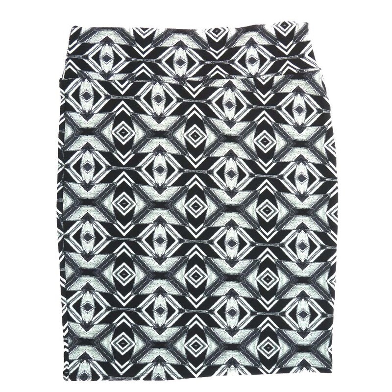 LuLaRoe Cassie h XXX-Large 3XL Psychedelic Gods Eye Trippy Black White Womens Knee Length Pencil Skirt fits sizes 24-26  3XL-215